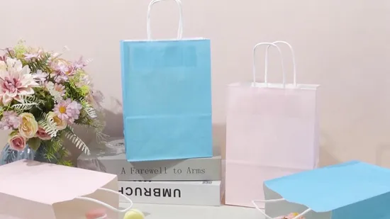 Green Stripe Craft Paper Bag for Shopping, Party, Grocery 