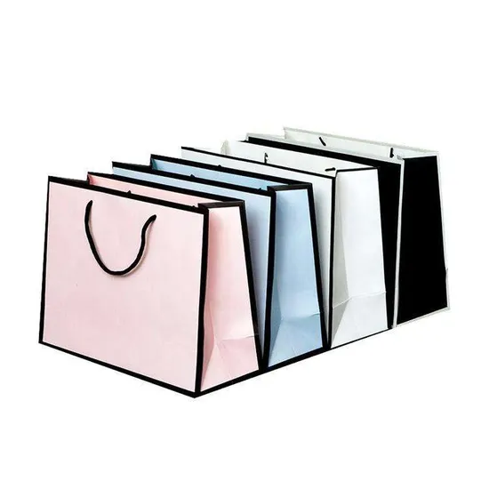 Factory Wholesale Reusable Bags Custom Luxury Printed Gift Paper Bag with Handle Shopping Packaging with Your Own Logo 