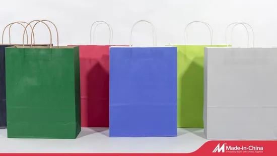 100 Pack Multicolor Small Color Kraft Paper Gift Bags with Handles Bulk 