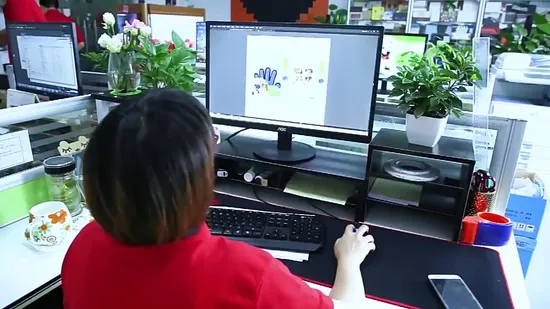 Custom Hand Drawing Cartoon White Cardboard Gift Paper Bag with Handle 