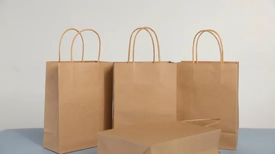 Small Brown Gift Bags with Handles for Birthday Party Favors 