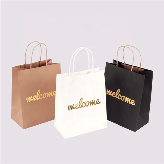 Hot Sale Personalized Single Layer Kraft Paper Flat Bottom Bag with Paper Rope 