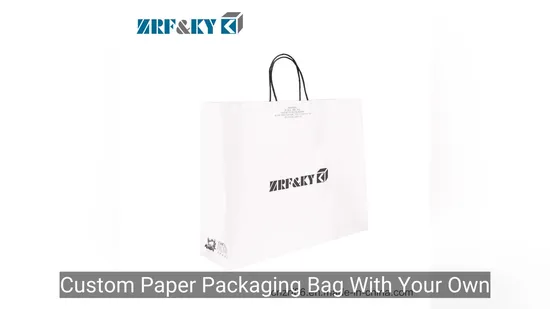 Customized Shopping Packaging White Craft Kraft Paper Bag with Handles 