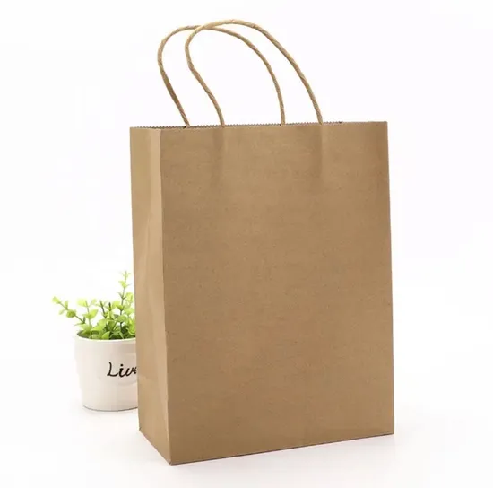 Paper Gift/Shopping/Brown/White/Coffee/Gift Bag/Food Packaging/Sos/Die Cut/Twist Handle/Flat Handle/Kraft Paper/Aluminum Foil Pointed Bottom/Paper Bag 