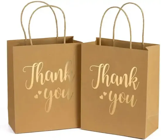Recyclable Custom Printed Kraft Paper Shopping Bag with Twisted Handle 