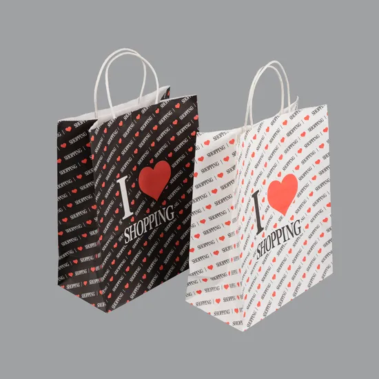 Wholesale Customized Luxury Shopping Gift Packaging Bags Brown Kraft Paper Bags with Your Own Logo 