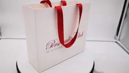 Customized Simple Design White Clothing Shopping Bags Cosmetic Gift Bags 