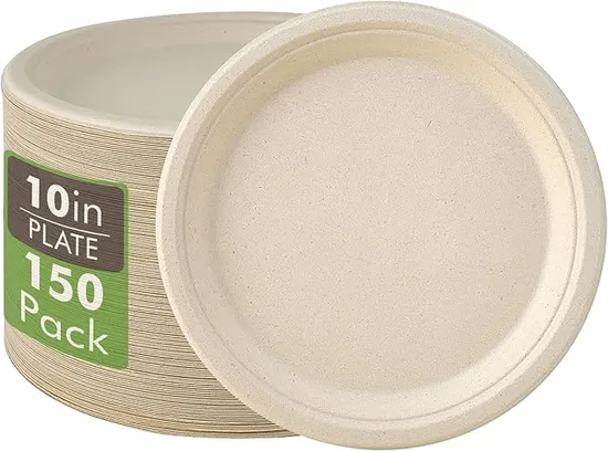 Disposable White Uncoated Paper Plates Large Decorative Craft Paper Plates 