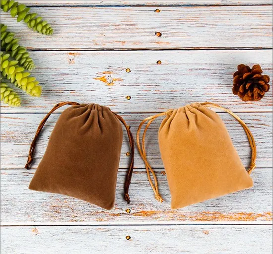 Fashion Custom Logo Gift Jewellery Drawstring Cosmetic Packing Soft Fabric Velvet Bag 