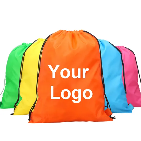 2025 Customized Logo Waterproof Drawstring Bags Promotional Gift Drawstring Oxford Bag 