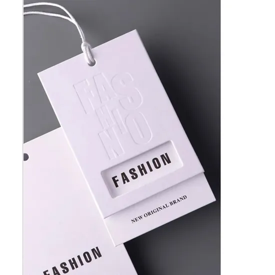 Customized Writable Blank Display Kraft Price Custom Clothing Tags with Elastic Hanging 